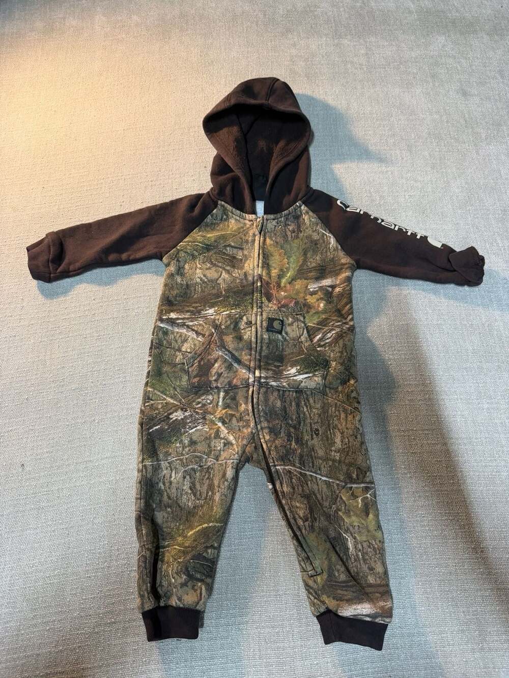 Carhartt Infant Mossy Oak Camo Zip-Front Hooded Coverall 9M